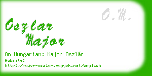 oszlar major business card